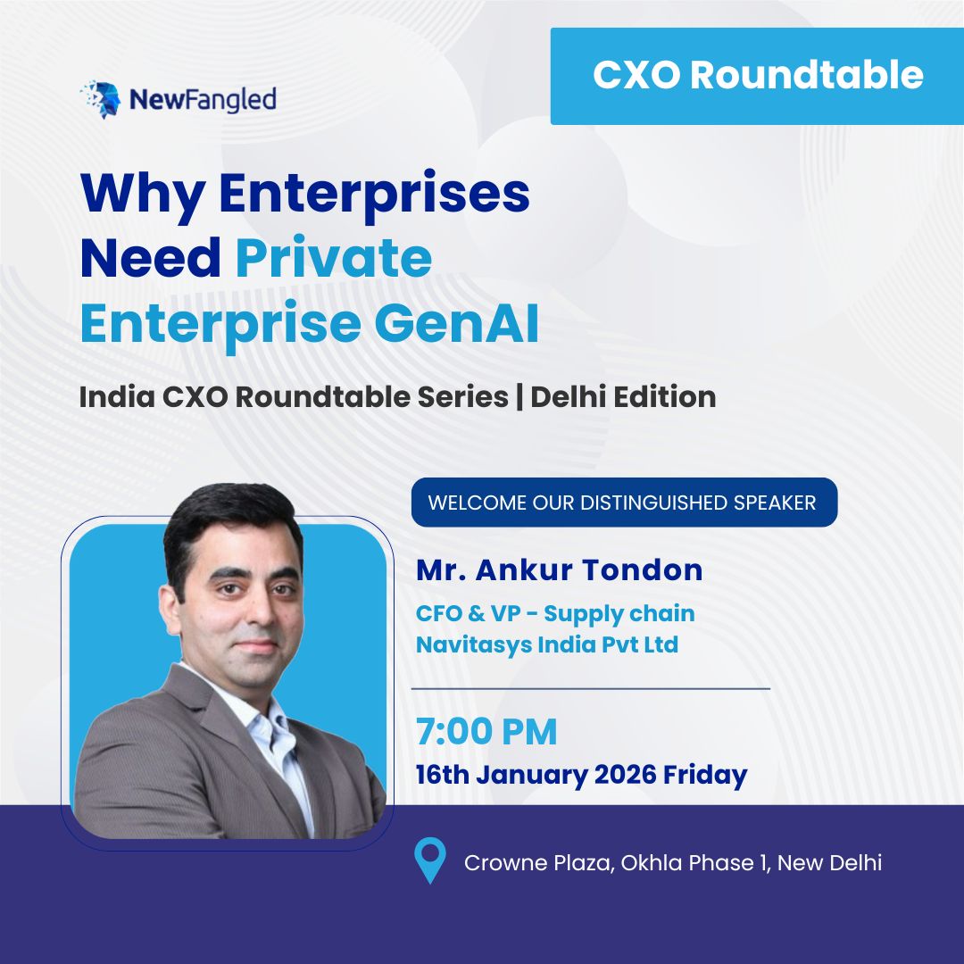 fangledvision's tweet photo. We’re delighted to welcome our speakers to the CXO Roundtable: Why Enterprises Need Private Enterprise GenAI -  India CXO Roundtable Series | Delhi.

A closed-door discussion with CXOs on real-world enterprise GenAI adoption.

#IndiaCXORoundtable #EnterpriseGenAI #PrivateGenAI https://t.co/6qyu1fnVQR