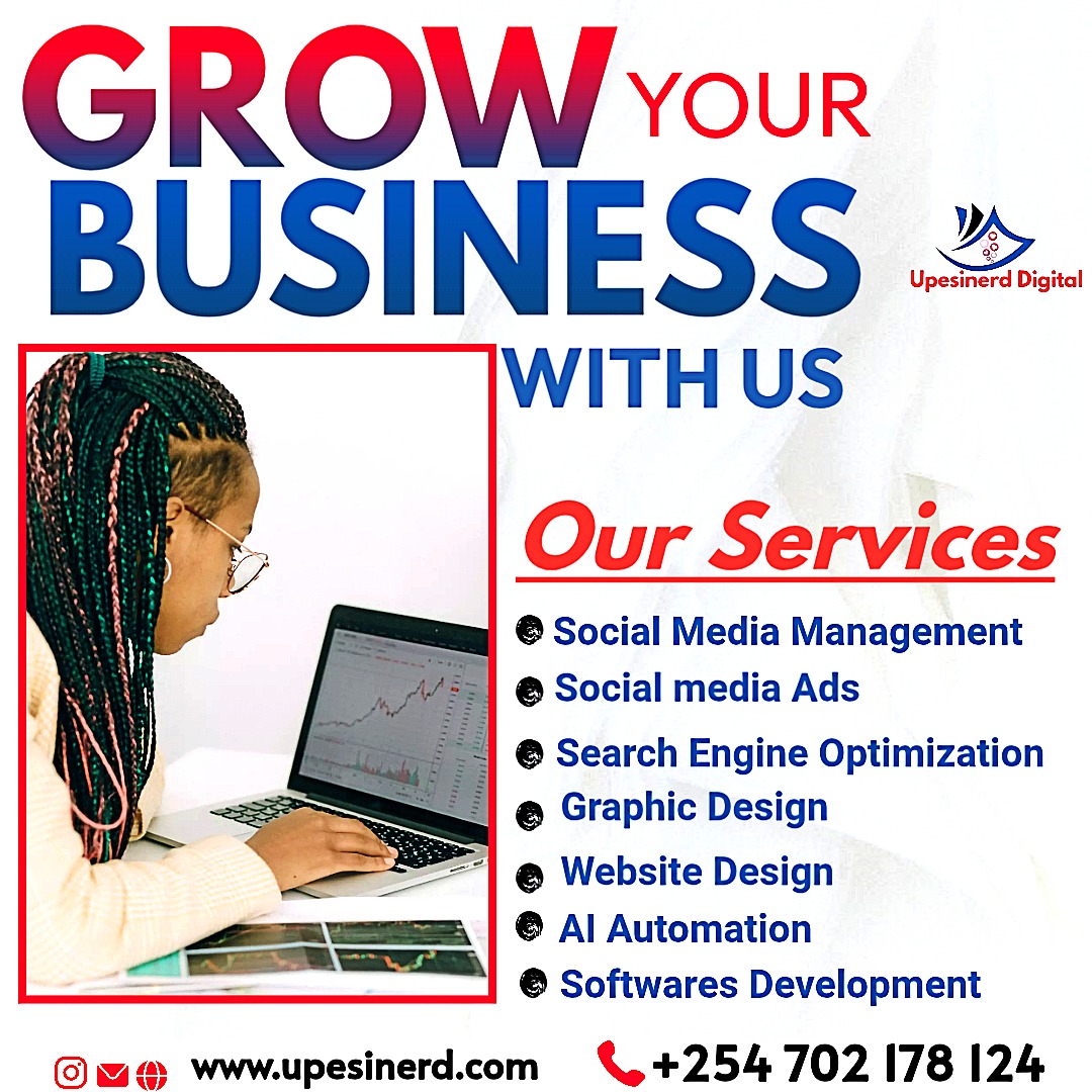 __Nason's tweet photo. Grow BIGGER, FASTER with Upesinerd Digital!   
Social Media | Ads | SEO | Websites | Graphics | AI | Software  Your all-in-one digital partner in Kenya!  Tap the link in bio or visit  https://t.co/yUXRBvcuu6
Call: +254 702 178 124  
#GrowWithUpesinerd #DigitalMarketing https://t.co/ALI7epD6LC