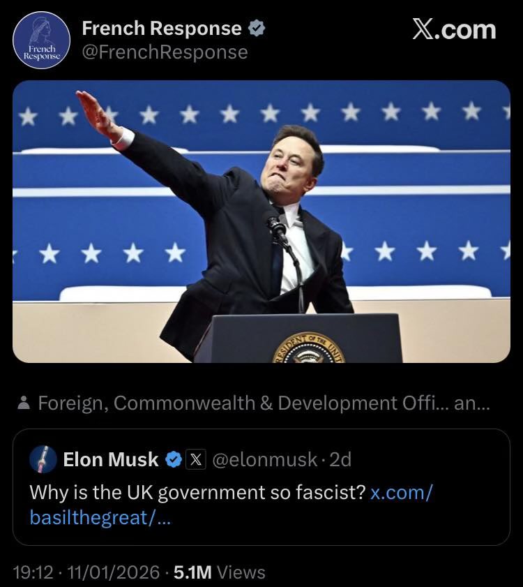 Things have now reached a point that even the French are sticking up for the British.

The French.