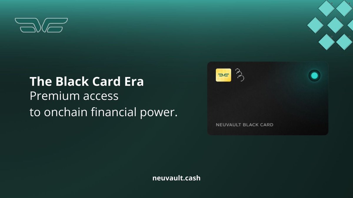 NeuvaultCash's tweet photo. Not just a card. A symbol of next-generation finance.
 #BlackCard #NeuvaultBlack #Web3Luxury #CryptoElite https://t.co/VNAALhbdAF