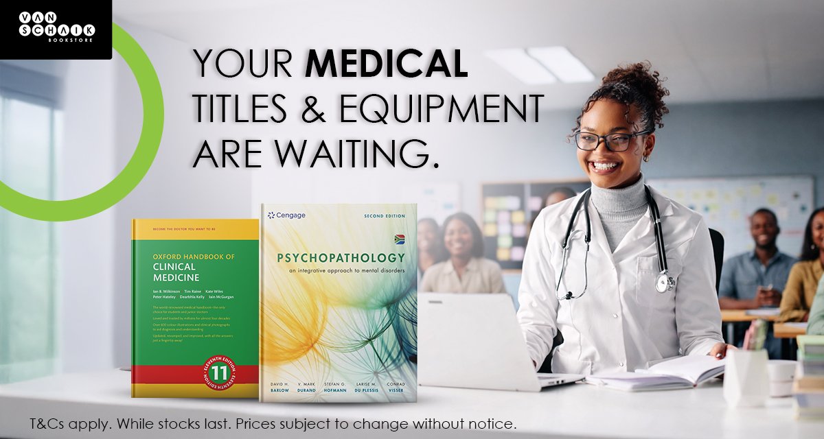 vanschaik1's tweet image. Your future patients are waiting 🩺📚

Get your medical titles &amp;amp; equipment at Van Schaik and stay ahead of the syllabus.

#VanSchaik #MedicalStudents #FutureDoctors