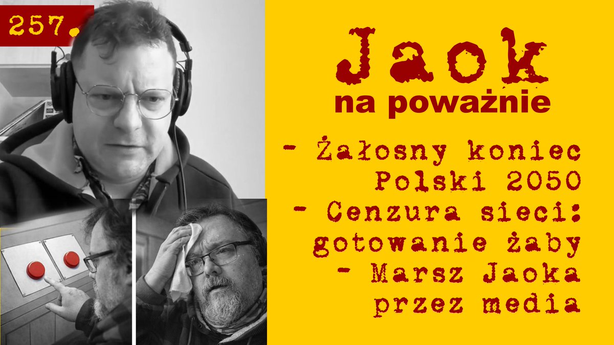Ma mój kanał wraca cykl "Jaok na poważnie". Wspólnie z <a href="/Mikolaj_Jaok/">Mikołaj „Jaok” Janusz</a> zapraszamy na rozmowę o cenzurze internetu, mediach i wyborach w Polsce 2050 youtu.be/kh8DUwkc_ng
