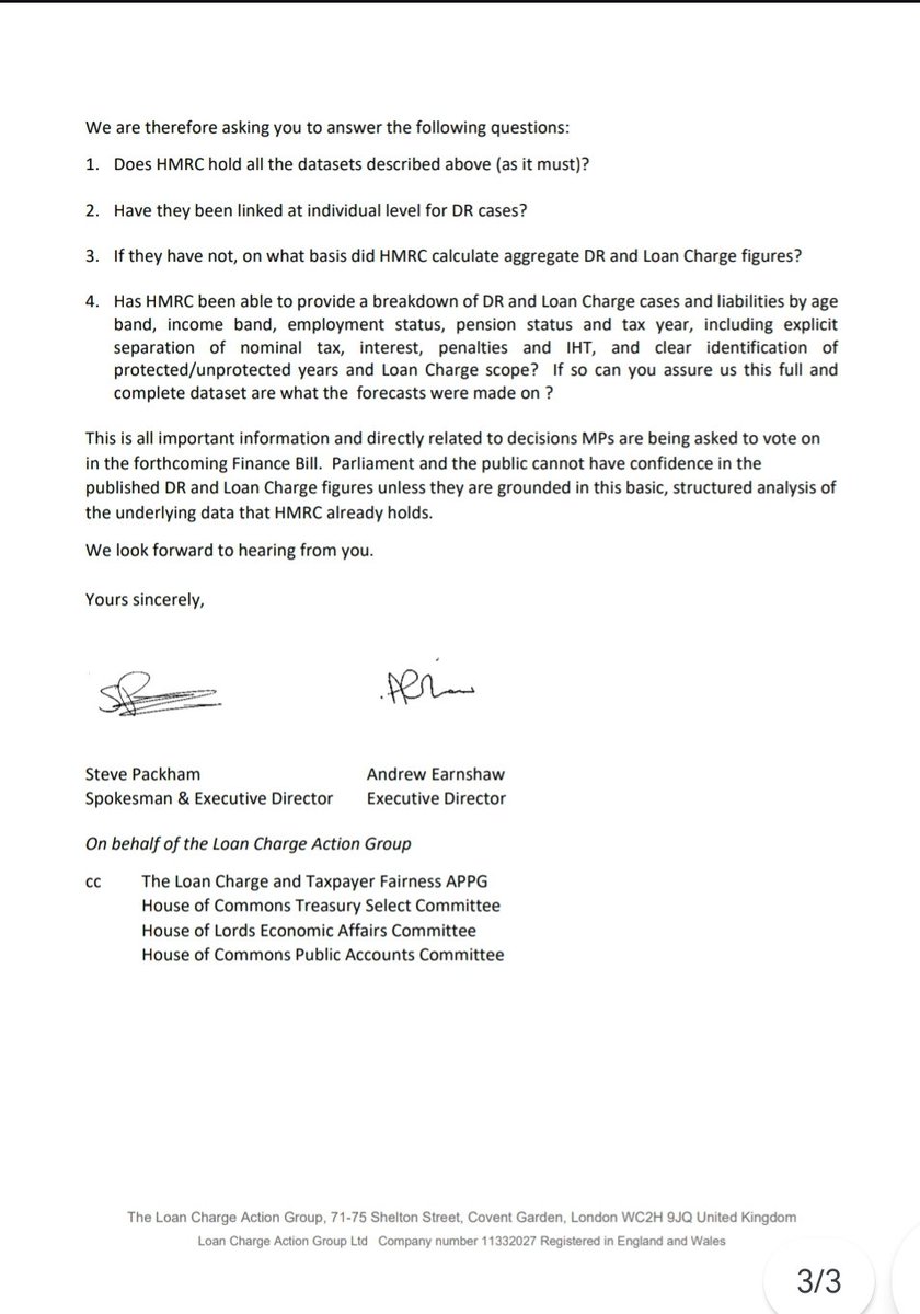 How robust are figures supplied to #McCannReview by HMRC? Are #LoanChargeScandal revenue forecasts build on house of sand resulting in another black hole in government finances? LCAG has written to HMRC CEO (John-Paul Marks) with detailed questions. 
hmrcloancharge.info/wp-content/upl…