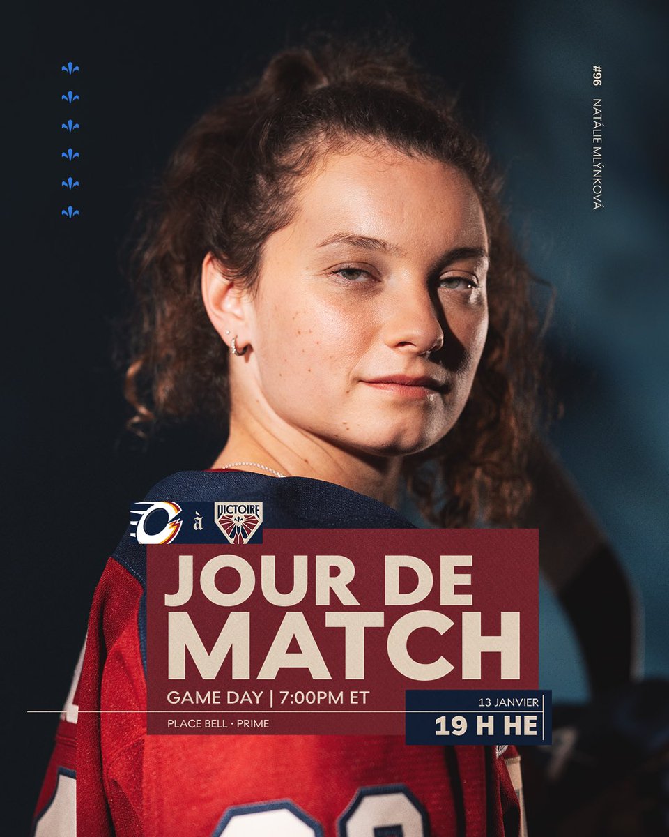 Jour de match ! It’s game day!

📍Place Bell 
🆚 <a href="/pwhl_charge/">Anna Richardson</a> 
🕖 19 h HE / 7 p.m. ET
📺 <a href="/SportsOnPrimeCA/">Sports on Prime Canada</a> 
🎟️ bit.ly/3Nrv8d4