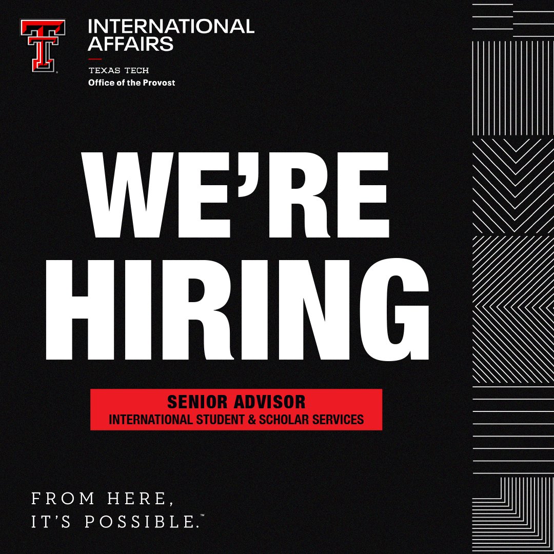 📢 WE'RE HIRING! Join our team as a Senior Advisor - International Student &amp; Scholar Services 
⏰ Full-Time
⭐ Great Benefits 
✨ Apply today ⬇️ 🔗 ow.ly/TgWF50XVPyX