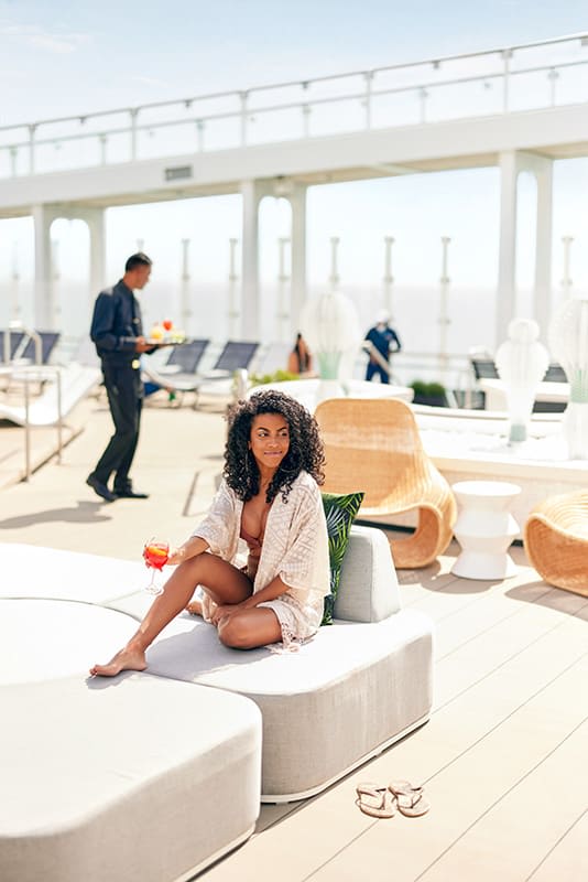 tweetenvision's tweet image. ☀️🌊 Welcome to the Resort Deck aboard the Celebrity Beyond! This luxurious poolside oasis is the perfect spot to unwind and relax with a refreshing drink in hand. 🏖️🍹

Contact me today to book your getaway and enjoy all the relaxation the Resort Deck has to offer! 📞🛳️