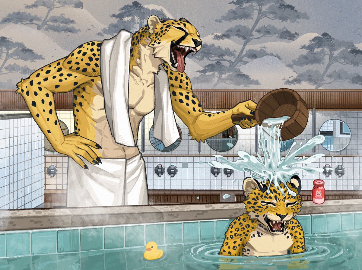 LLJHLISHIFU's tweet image. 朔川：“好好洗洗吧你臭烘烘的哈哈哈哈！”
幸：“唔哇啊啊啊啊好冰！！！！”
朔川：“你小子运气还可以，早上第一锅汤被你洗了，下一个来洗的人可倒霉啦哈哈哈哈哈哈”