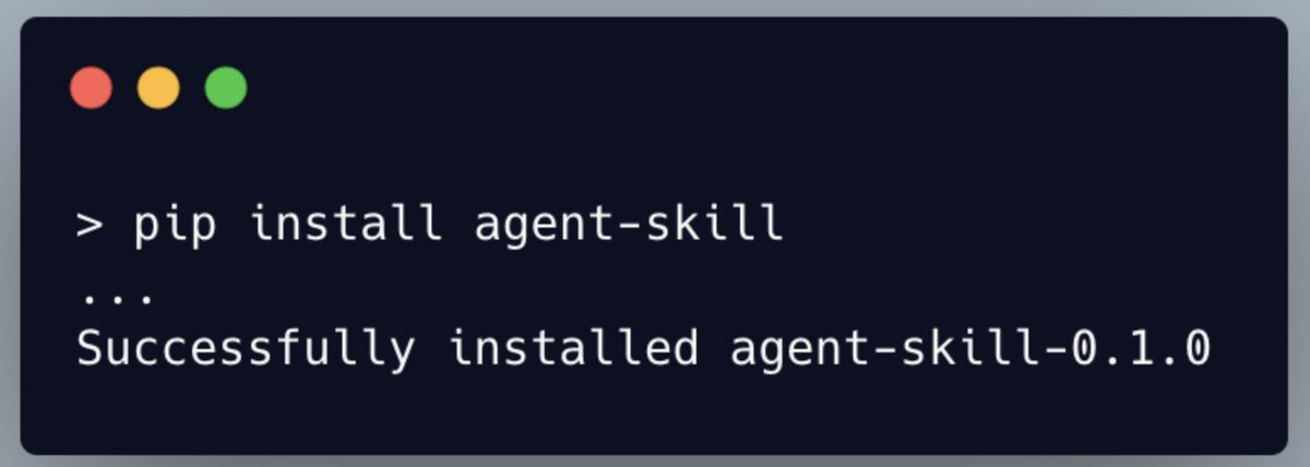 pip install agent-skill
#agentskill #ClaudeCode  #codex #VibeCoding