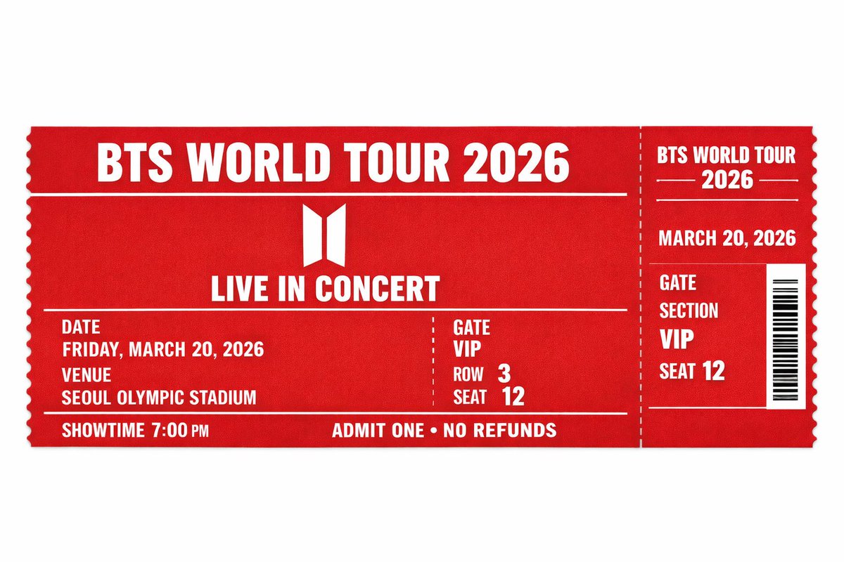 WE WILL GET TICKETS TO BTS WORLD TOUR 2026. 💥🙏