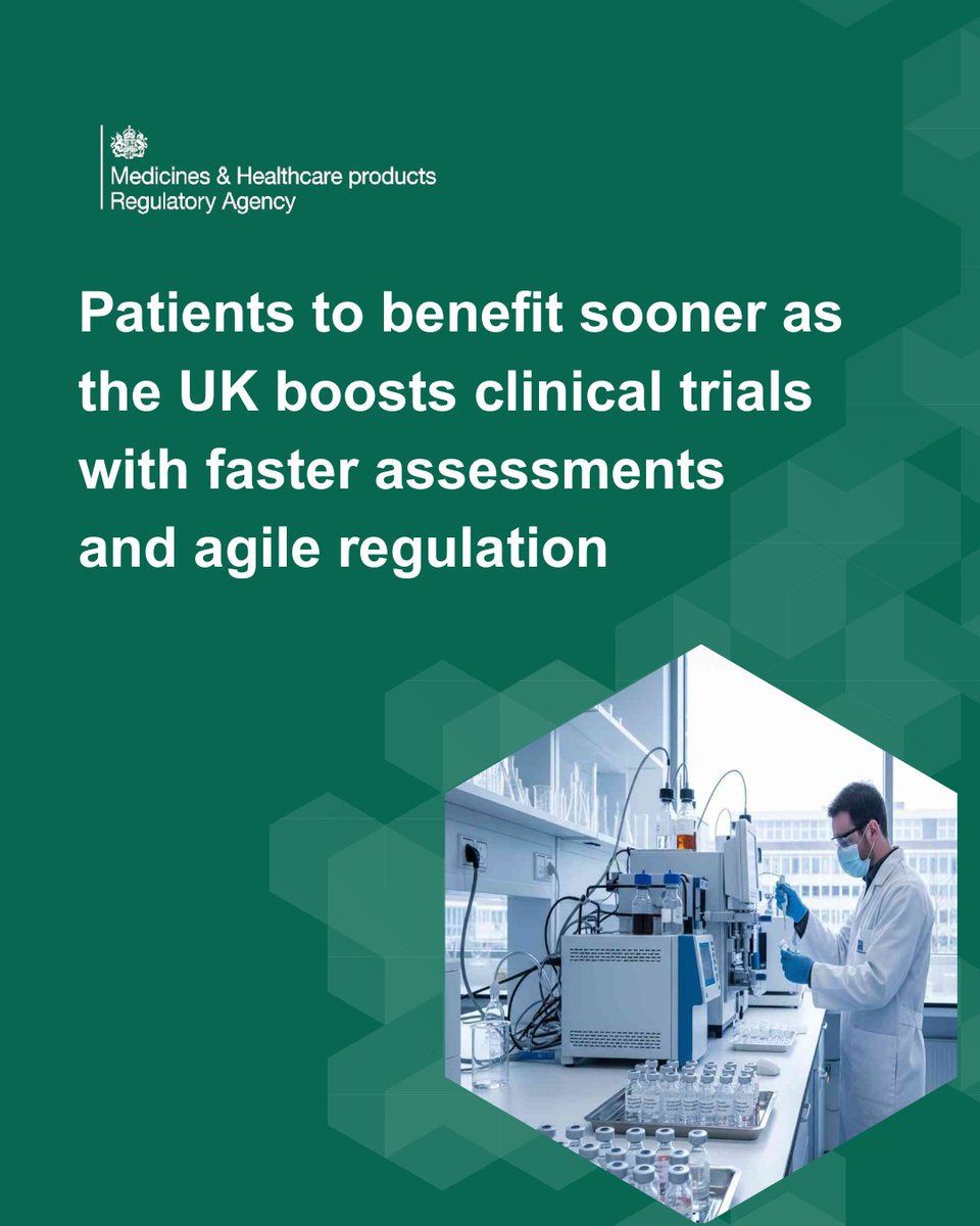 More clinical trials are starting in the UK – and they’re starting faster.

That means patients can safely access new treatments sooner, with over 450,000 people taking part in research last year.

🔗 gov.uk/government/new…