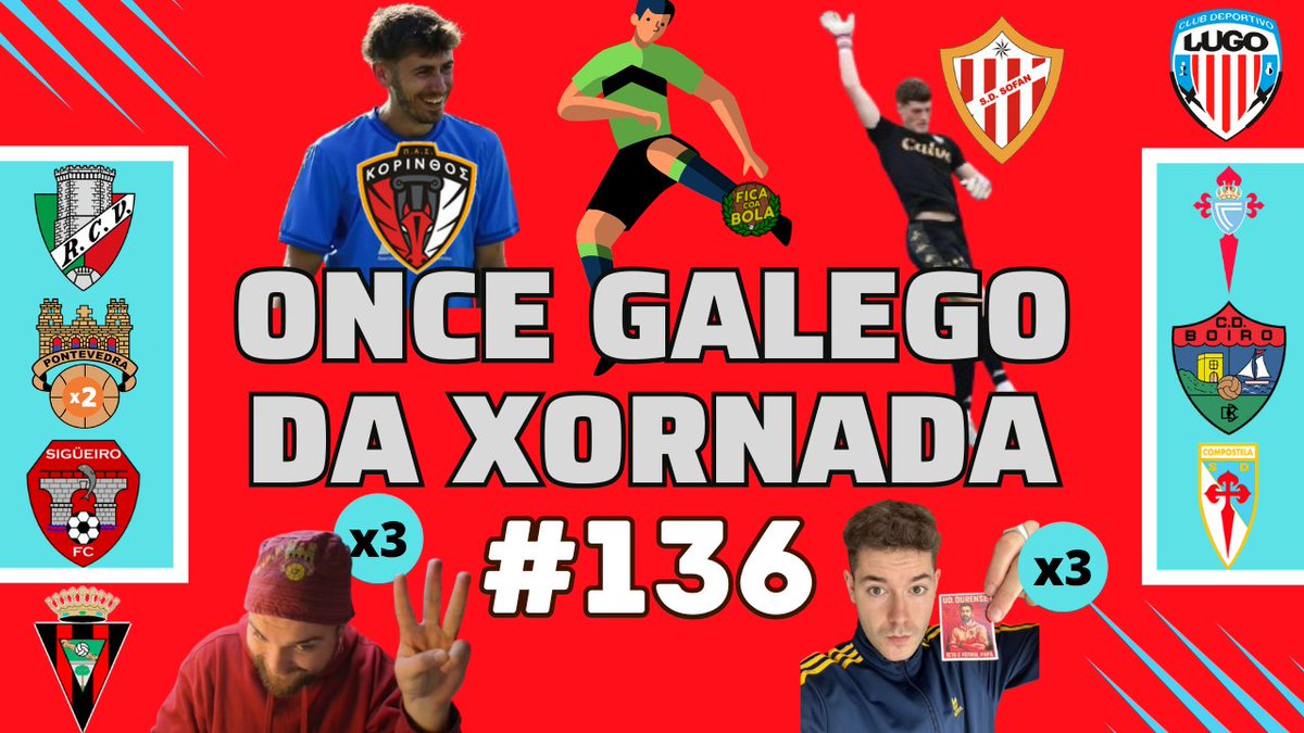 FicaCoaBola's tweet image. 😍Tardou, pero xa tedes dispoñible o #OnceGalego136!

🇬🇷O erasmus grego do moañés Óscar Gil❌

🧤Porteiro goleador Pablo Gardu co Sofán🥚

E o mellor repaso da xornada do noso fútbol cunha morea de golazos, polémica e destacados🔥

Comenta e comparte 🫰
🔗youtu.be/8ds3jLoDsKM