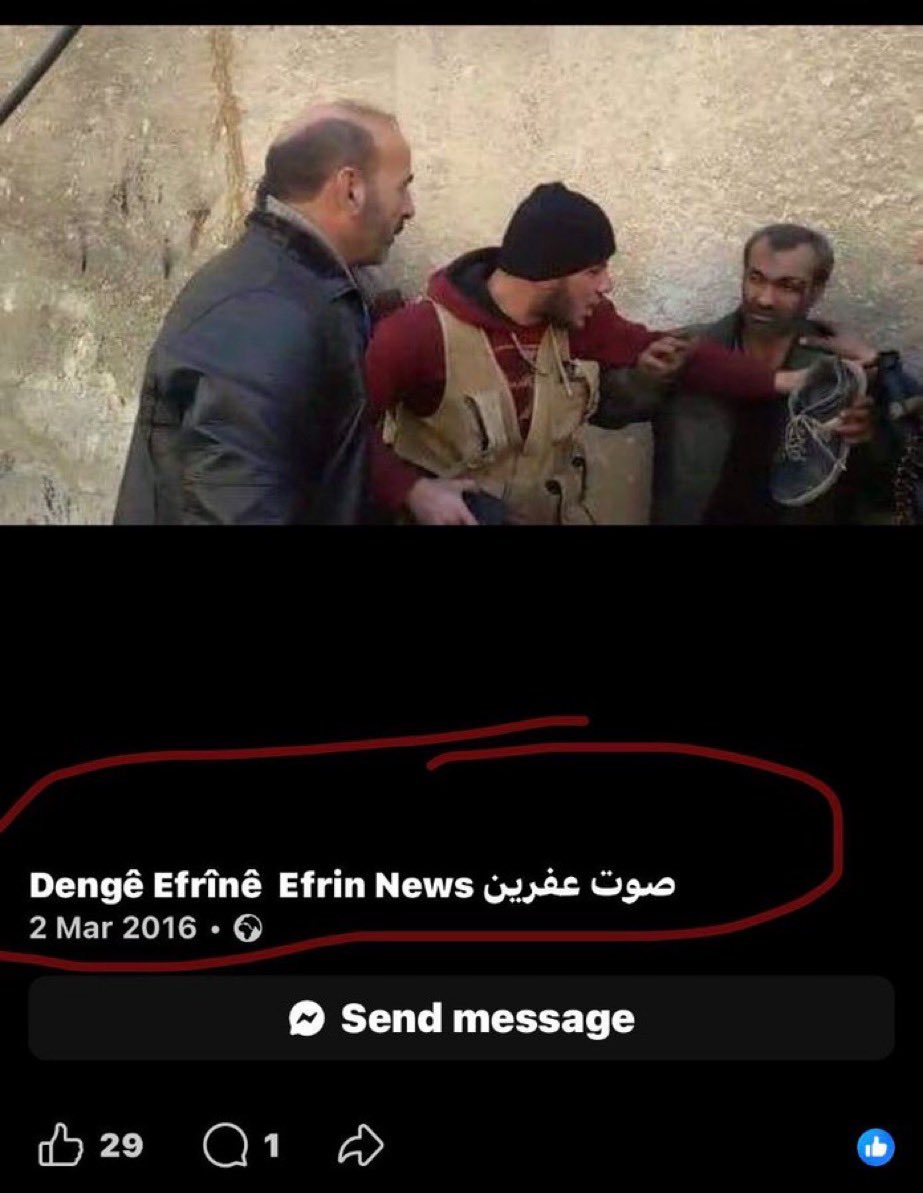 تم انتشار هذا الفيديو على نطاق واسع كتوثيق لانتهاكات بحق الاكراد في الاشرفية والشيخ مقصود اثناء العملية العسكرية ولاحقاً
وبعينكم ممكن تشوفوا تاريخ نشر هذا الفيديو ومن صفحاتهم وكل الشعب السوري بيعرف انو قديم ولكن وجب التوضيح لمن لا يعرف لكي لا ينجر وراء الفتنة
#الاكراد_والعرب_اخوة