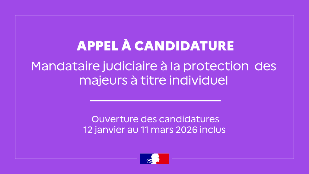 Image de Préfet de l'Ain - 📣APPEL À CANDIDATURE MANDATAIRE JUDICIAIRE A LA PROTECTION DES MAJEURS A TITRE INDIVIDUEL – 2026

L