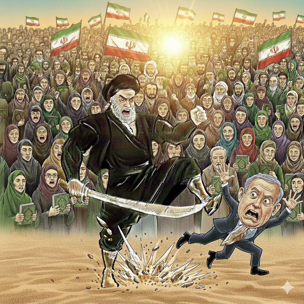 كان الخروج الشعبي المليوني الواسع للشعب الإيراني الداعم لقيادته ونظامه الإسلامي والرافض للتدخل الصهيوني والأمريكي بمثابة معركة كاملة انتصرت فيها الجمهورية الإسلامية الإيرانية بكل قوة وبتوفيق الله وعونه، وأي عدوان أمريكي أو صهيوني بعد ذلك الخروج سيكون عدوان على الشعب وهو من سيتصدى