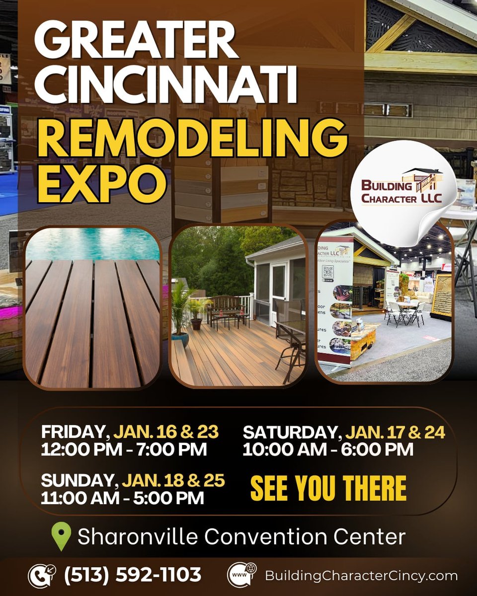 Rodrigu_julia0's tweet image. Come meet the team, explore fresh remodeling ideas, and start planning your 2026 projects with confidence.

#BuildingCharacterLLC #CincinnatiRemodelingExpo #HomeRemodeling #CincyEvents #SharonvilleConventionCenter #RemodelingExperts #HomeImprovement #4DaysToGo