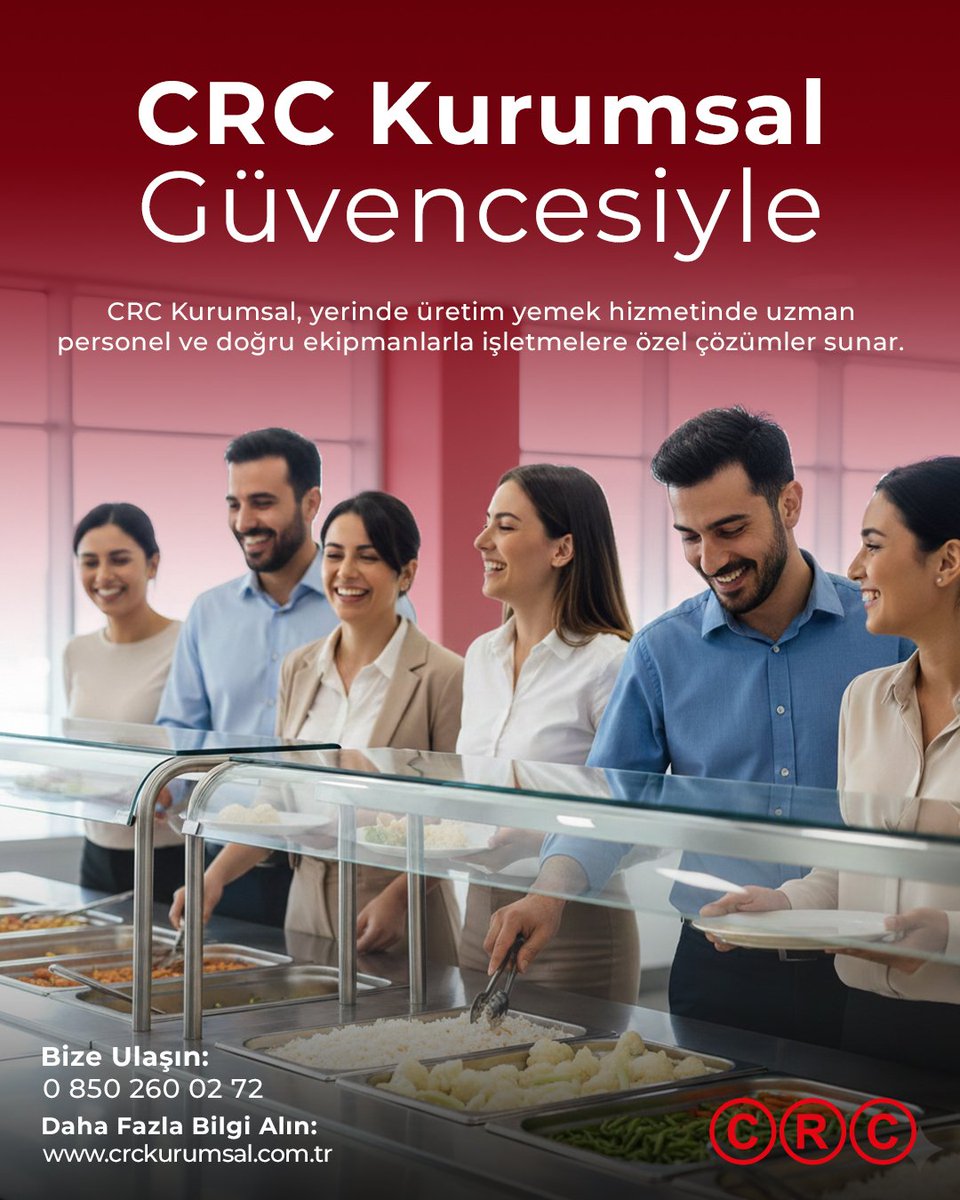 CRC Kurumsal güvencesiyle, yerinde üretimde kalite ve sürdürülebilirlik bir arada.
Uzman ekip, doğru ekipman ve işletmenize özel çözümlerle her öğün güvenle hazırlanır. 🍽️
#CRCKurumsal #YerindeÜretim #KurumsalYemek #PersonelYemeği