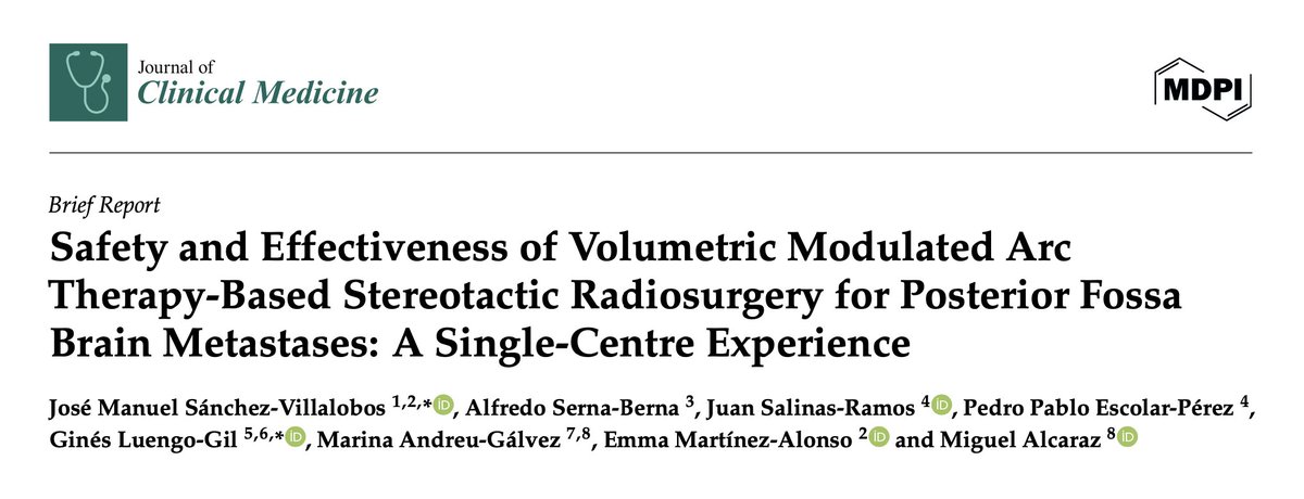 JMSVillalobos's tweet photo. Hi everyone, we’re excited to share our latest work, a truly multidisciplinary effort with colleagues from Radiation Oncology, Med Physics and Neurology, among others, at the University Hospital Complex of Cartagena published in @JCM_MDPI @Area2Cartagena
@LuengoGil @IMIB_RMurcia https://t.co/WaWB92QsZI