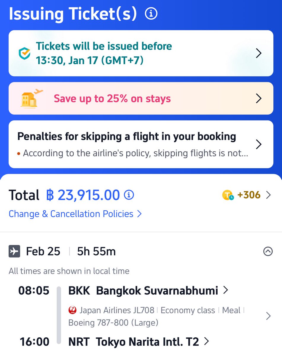 CRATNIM's tweet image. พึ่งจองตั๋วเครื่องบินไปญี่ปุ่นวันนี้แล้วบังเอิญตรงตามทฤษฎีนี้เป้ะๆๆ พอดี 
✅43วันก่อนเดินทาง 
✅วันนี้เป็นวันอังคาร
ได้ตั๋วไปกลับมา 23xxx บิน jal ด้วย สรุปคือไม่ถูกนะ แต่ว่าราคาไม่ได้แพงมากถ้าเทียบกับจองใกล้รูทญป งบ3หมื่นเราทำไม่ได้จริงๆ55555555