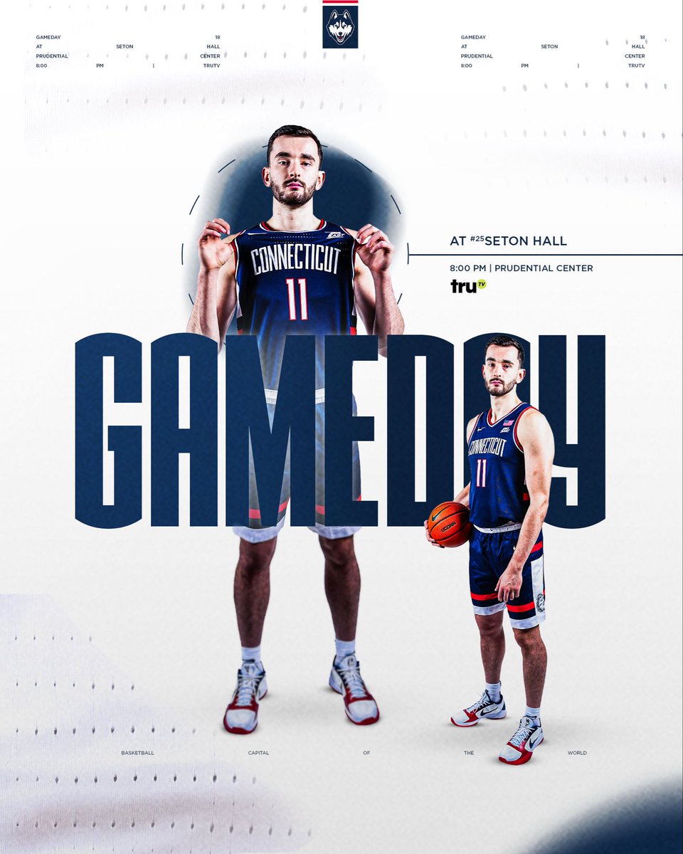 UConnMBB's tweet image. GAMEDAY.

🕗 8:00 p.m.
📍 Newark, NJ
🆚 Seton Hall
📺 truTV