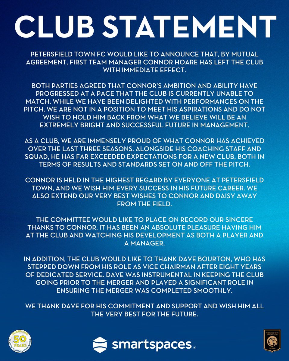 PTFCTheRams's tweet image. 📢 | 𝗖𝗟𝗨𝗕 𝗦𝗧𝗔𝗧𝗘𝗠𝗘𝗡𝗧

Please see the club statement in relation to Connor Hoare. 

#UpTheRams