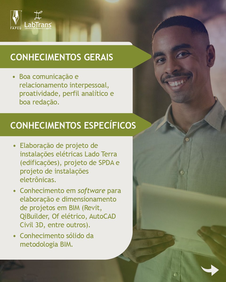 LabtransUFSC's tweet image. LinkedIn
💡 Engenharia Elétrica com foco em Construção Civil? Temos vaga pra você no LabTrans/UFSC!

Se você é engenheiro(a) eletricista e quer trabalhar com projetos modernos usando BIM, essa oportunidade vai te interessar! ⚡

📍 Vaga CLT | Presencial – Florianópolis/SC
🕒 40…