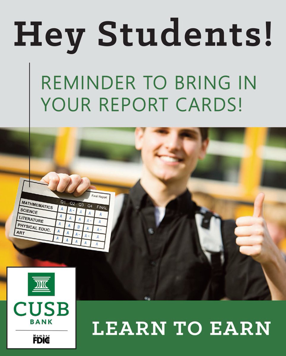 A student’s report card = 💵. It’s that simple! Reward learning with our Learn to Earn program.