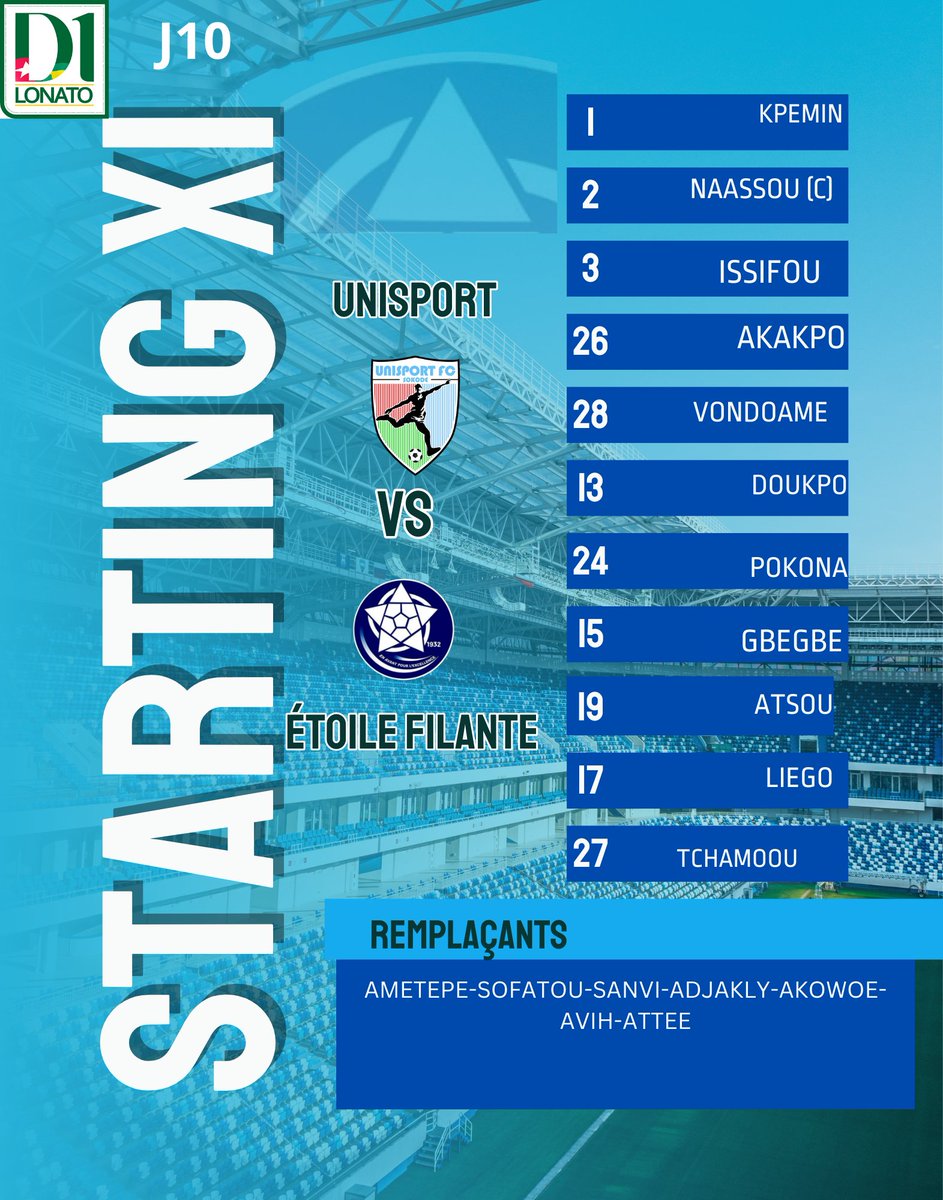 NOS 1️⃣1️⃣ZE
#VIVAFILANTEVIVA
<a href="/FtfTogolaise/">FTF-Fédération Togolaise de Football</a> 
<a href="/EtoileLome/">ETOILE FILANTE (SHOOTING STAR)</a>