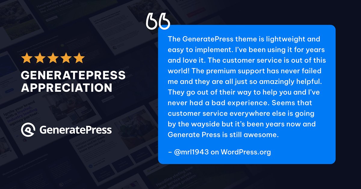 GeneratePress tweet media