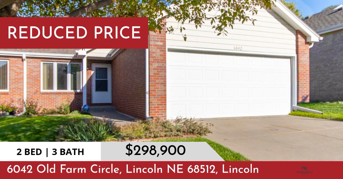 AliciaNeRealtor's tweet photo. 📍 Reduced Price 📍 This recently reduced home at 6042 Old Farm Circle, Lincoln Ne 68512 in Lincoln won't last long, so, don't wait to set up a showing! Reach out here or at (402) 499-8147 for more information!

I am here to help y... https://t.co/lpOlSmGvCT https://t.co/CurpaowKvj