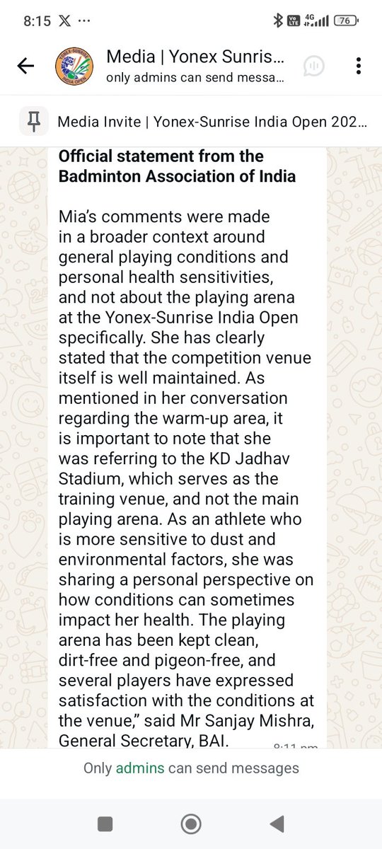 jon_selvaraj's tweet image. Badminton Association of India statement