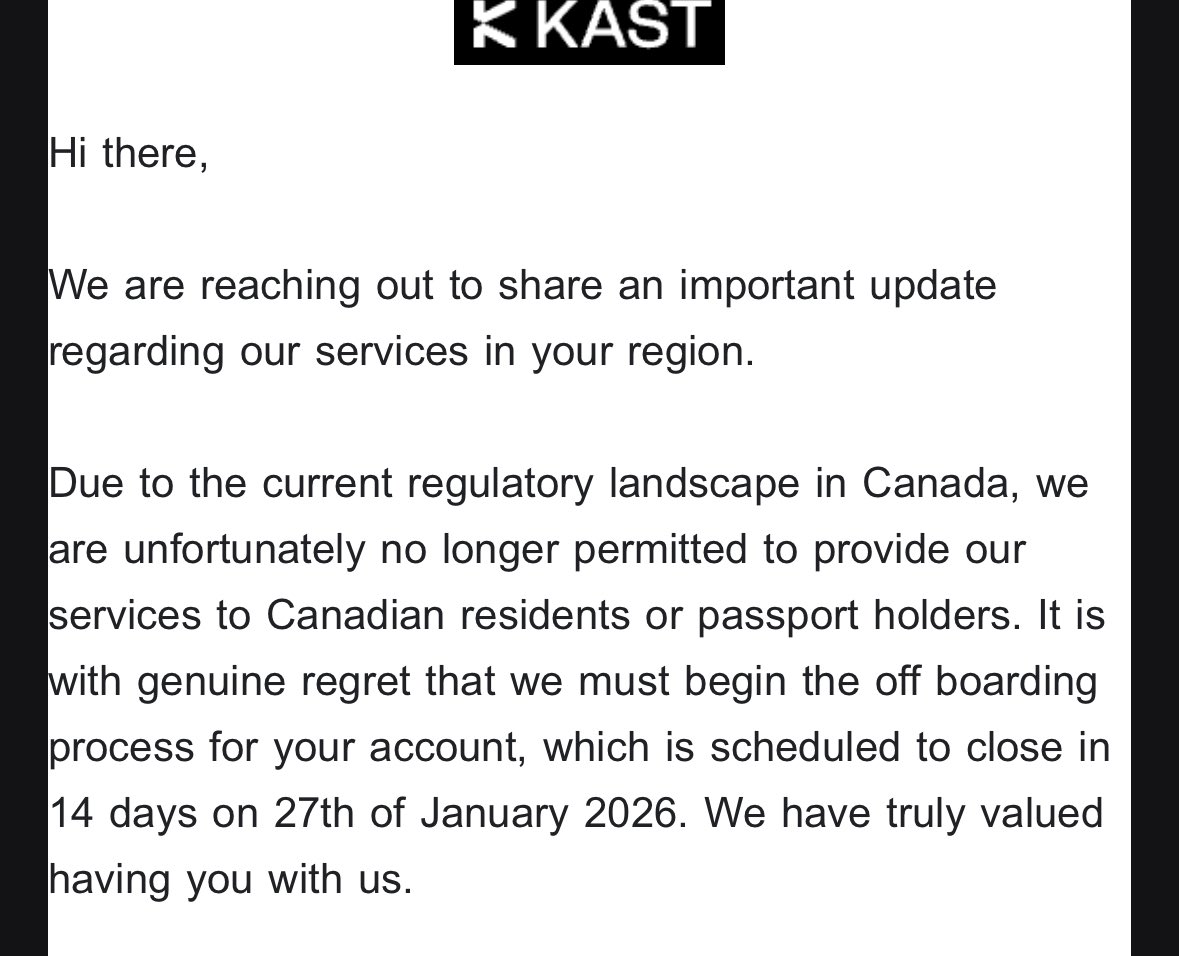Just got this email from @KASTxyz. 1. When can we be the 51st state? 2. I  need a new crypto card