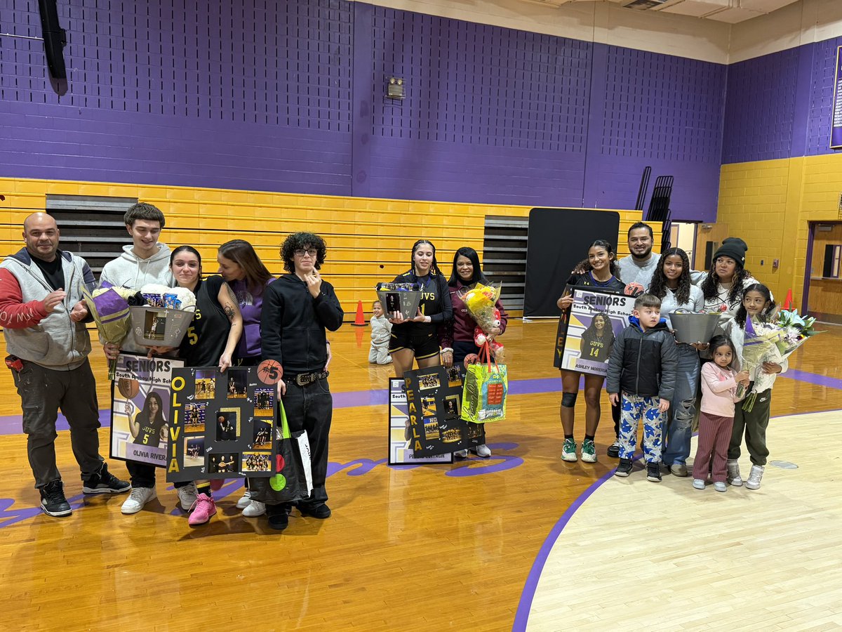 LadyGuvs's tweet photo. Senior night was a SUCCESS!!!! 
We Don’t Talk, We Hoop!💜💛 https://t.co/cyitiqfyR6