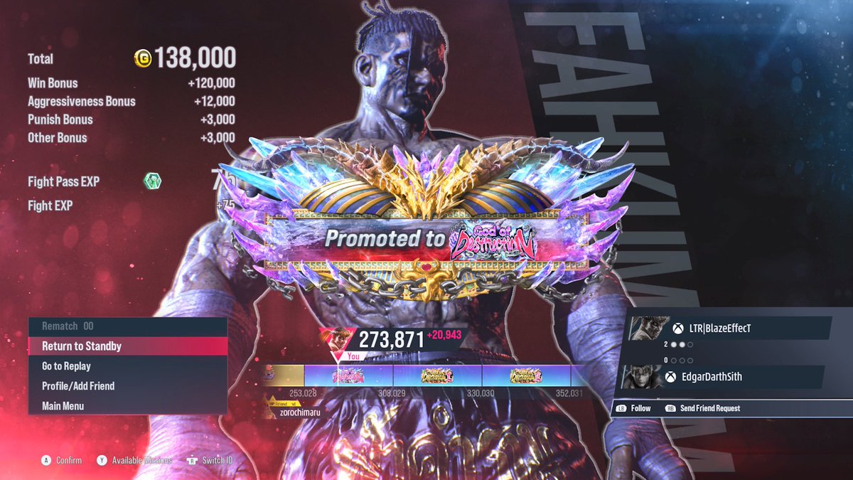 FINALLY!!!!!! LETS GOOOOOOO!!! I achieved the unthinkable! This is so monumental for me! All the training from fantastic players and never giving up on myself, I can call myself God of Destruction!!!! This is a huge accomplishment for me!!!!!