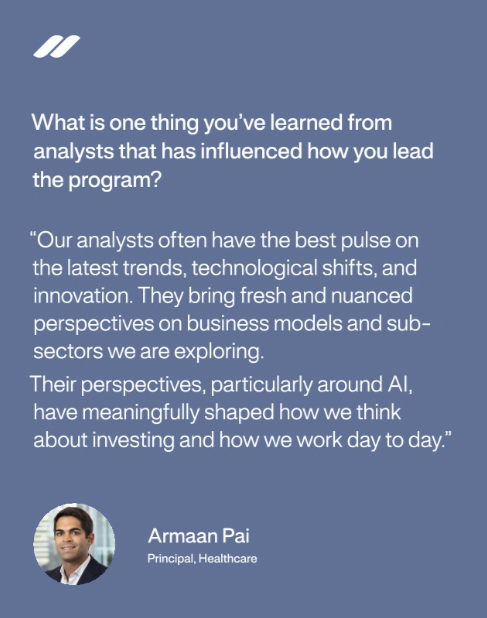 generalatlantic's tweet image. We asked three of our Investment Summer Analyst program leaders what they believe makes the experience valuable for emerging talent and our global teams.

Applications for our 2027 Investment Summer Analyst Program close Friday, January 16th. Apply today: bit.ly/4pGbuYv