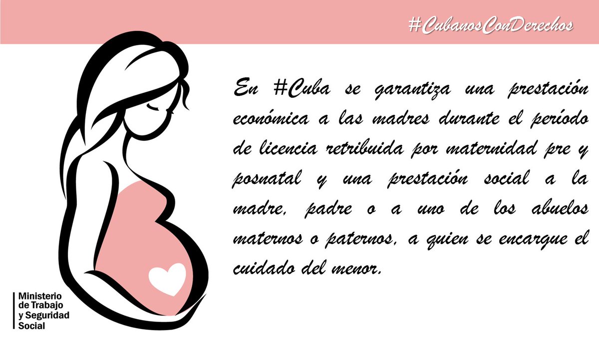 En #Cuba la Ley protege para el cuidado de la hija o el hijo, a otras personas que trabajan, como consecuencia de la multiparentalidad, la filiación adoptiva, asistida y socioafectiva, según los tipos y fuentes de filiación previstos en el "Código de las Familias". #MtssCuba
