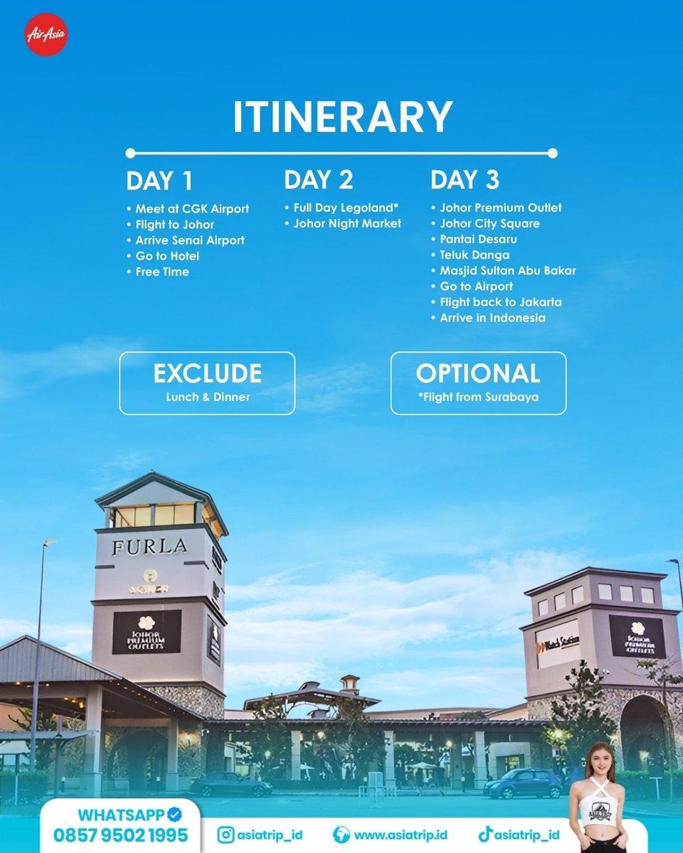 asiatrip_id's tweet photo. 🇲🇾 Family Trip #Legoland #JohorBahru, #Malaysia

📅 19 JAN | 16 FEB | 27 MAR | 11 APR | 11 MAY
20 JUN | 17 JUL | 01 AUG | 14 SEP | 24 OCT 2026 

💲 #Rp 6.500rb /pax  

🌍 #ITINERARY https://t.co/nGWWX7naKe

📲 #Reservasi @asiatrip_id
WhatsApp: 085795021995 https://t.co/VJ2ZdMS863