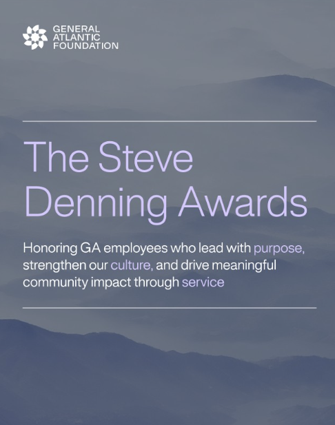 generalatlantic's tweet image. The General Atlantic Foundation recognizes two exceptional colleagues who embody the spirit of service instilled by our founding team through the Steve Denning Awards.

We are proud to honor this year’s recipients, Ryan Champeau and Lauren Marles-Browne.