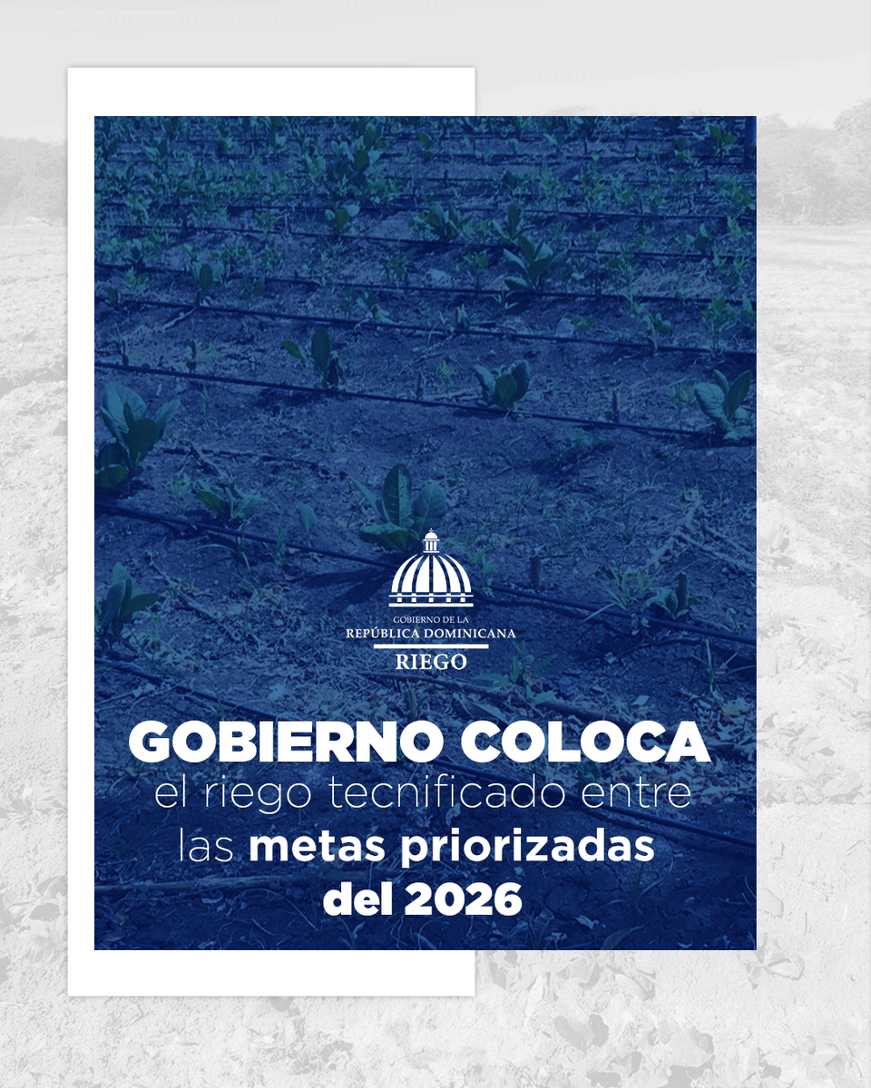 La implementación de tecnologías avanzadas en los sistemas de riego fue incluida entre las diez metas priorizadas del Gobierno, como parte de un plan integral para impulsar el desarrollo agrícola, la sostenibilidad y la modernización del campo dominicano.

riego.gob.do/gobierno-coloc…