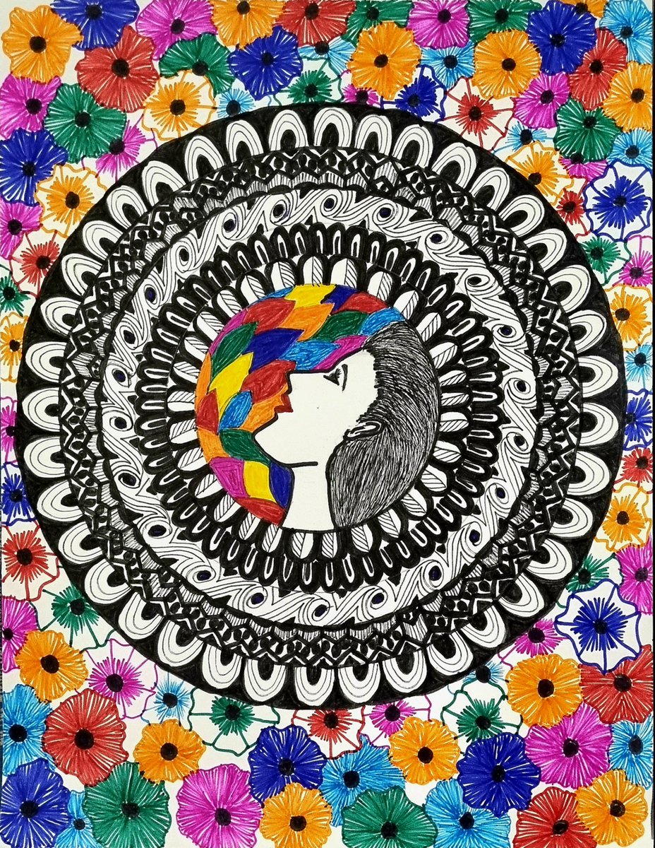 Abs261's tweet image. Some of my sketches..❤️💙💛💚💜
#sketch #art #mandala #painting