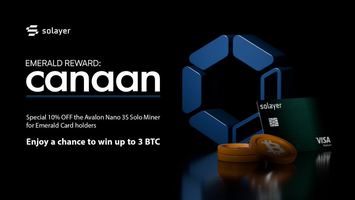Solayer_Pay's tweet photo. 1/ Solayer Pay x @canaanio: 10% off the Avalon Nano 3S from 1/13-27 — a plug-and-play home Bitcoin solo miner

the fun part: solo mining means no pool split. If you hit a block, you take the full block reward (~3 $BTC) https://t.co/gO57GiykaL