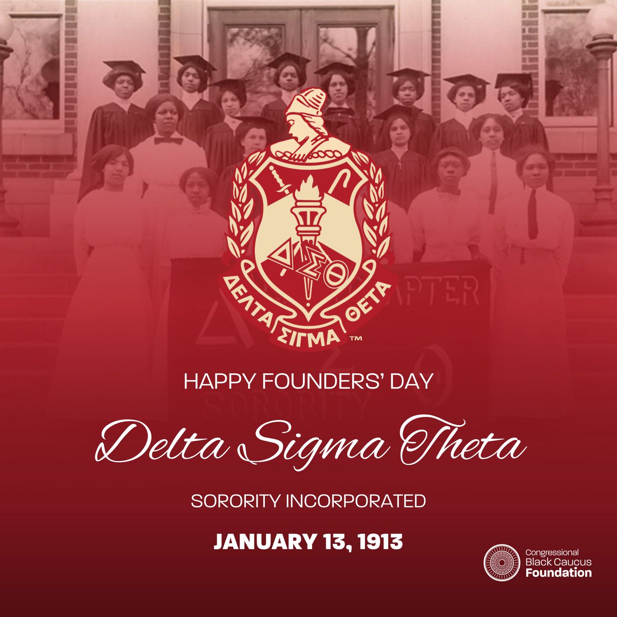 CBCFInc's tweet image. Happy Founders Day to the ladies of  Delta Sigma Theta Sorority, Incorporated. Celebrating 112 years of sisterhood and service. 🔺 #DST #Divine9 #CBCF