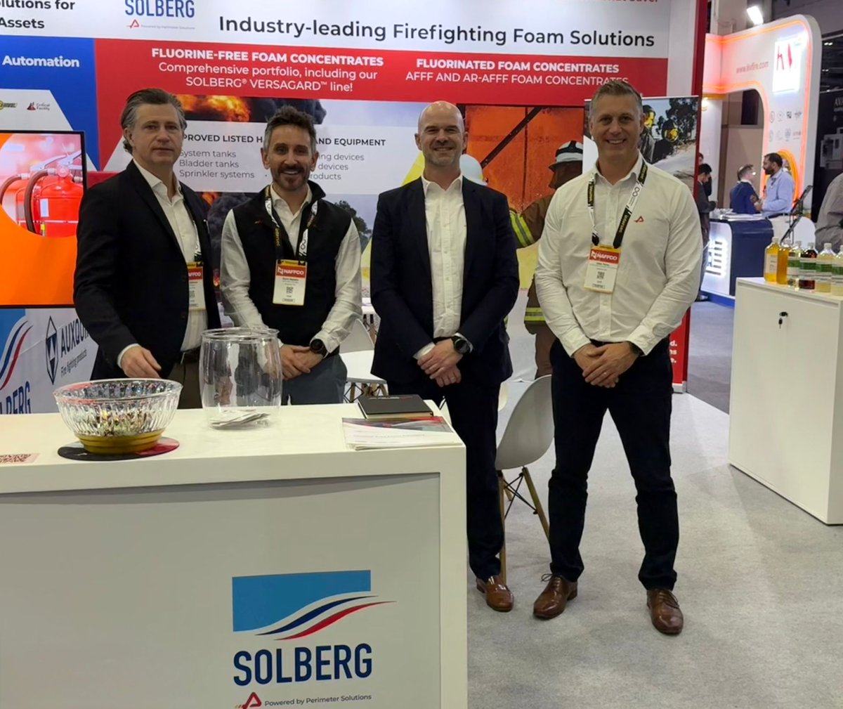 PerimeterPrm's tweet image. Day two of Intersec is in the books. Our Solberg/Auxquimia experts engaged in excellent conversations focused on #firefighting #foam, hardware, and the ongoing transition to #FluorineFree solutions. Visit us in booth G-424  through January 14 to discuss your needs and how we can