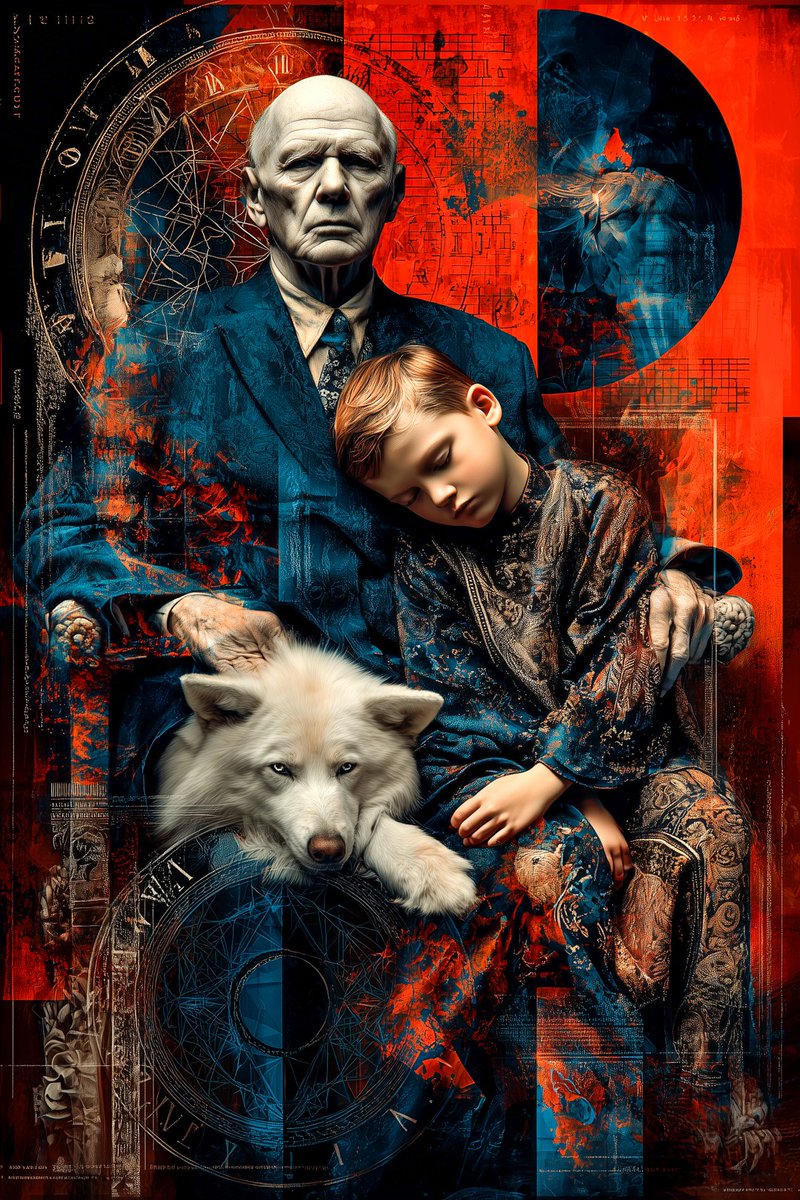 LeeVaris's tweet image. The winter of a long life meets the spring of a new dream. Wrapped in the silver fur of the guardian wolf, innocence finds a fortress. #bobbiandleesphotoadventures