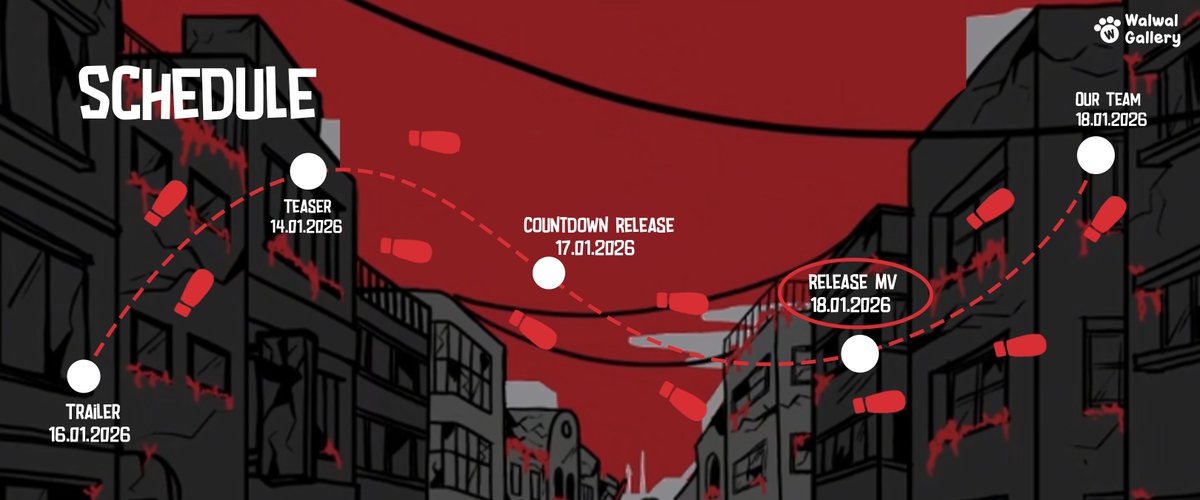 walwal_gallery's tweet image. 드디어 곧 출시됩니다🌻👀
오늘 우리는 출시일을 위한 일정을 발표했다

팬메이드 MV 출시
🐾 2026.01.18 🐾
6PM(KST) 4PM(WIB)

타임라인을 함께 걸어보자 🐾 이건 우리를 위한 거야, 왈왈이!😆
#루시 #LUCY