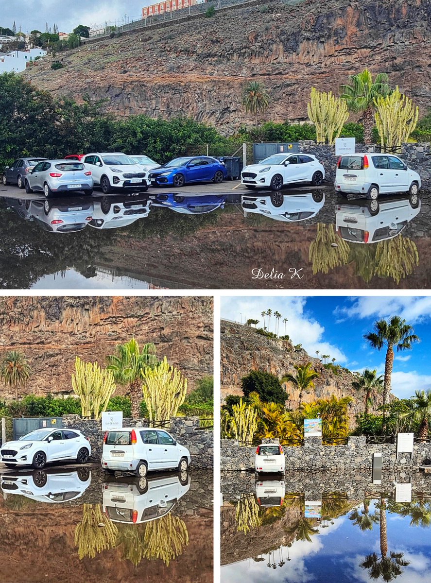 Las lluvias de hace unos días, transformaron por completo el párking.🌧️🚙
#PlayaSantiago #Gomera #LaGomera #Canarias #IslasCanarias