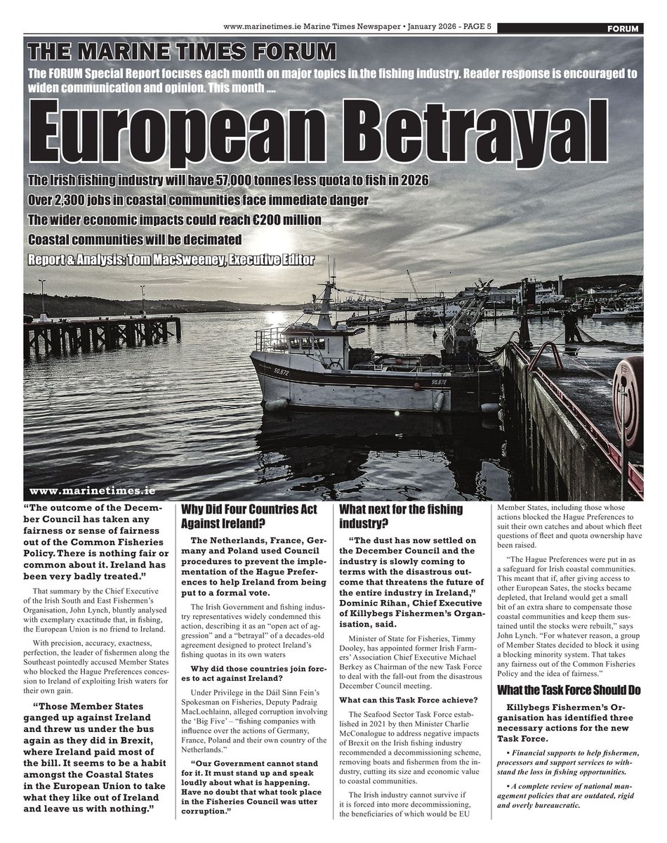 The Big 5 investigated... and how it affects #Irish fishing. #Marine Times January edition out now online and in print. Be sure to read
