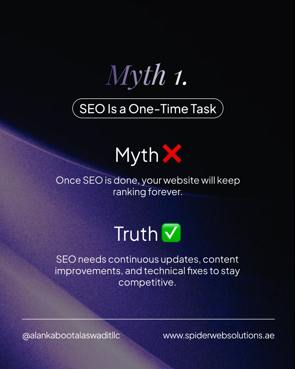 AlankabootLLC's tweet photo. SEO Myths You Need to Stop Believing in 2026
Outdated ideas that hurt rankings.

SEO fails most often because of outdated beliefs. https://t.co/baSomxDFYW