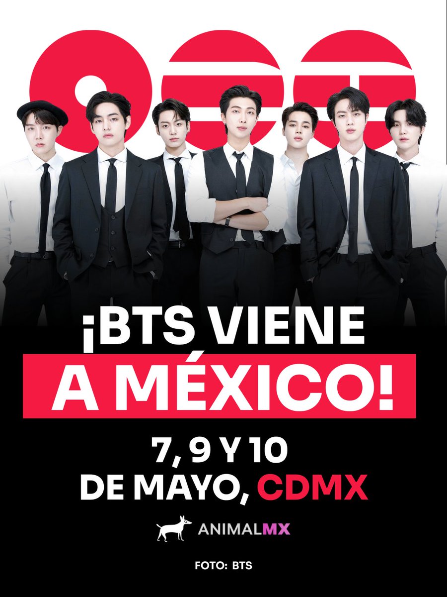 Mexico city!!!!

<a href="/bts_bighit/">BTS_official</a> anuncia su gira e incluye conciertos en México el 7, 9 y 10 de mayo.