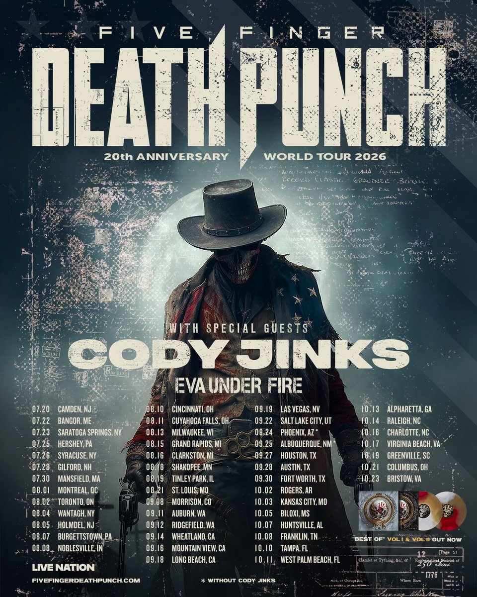 evaunderfire's tweet image. BIGGEST TOUR EVER FOR US!

Huge thanks to @FFDP and @CodyJinksMusic