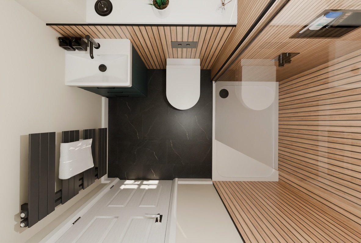 Ensuite design for our customer in Flitwick 😍 #3d #design #bathroom #wallpanels #bedfordshire #flitwick